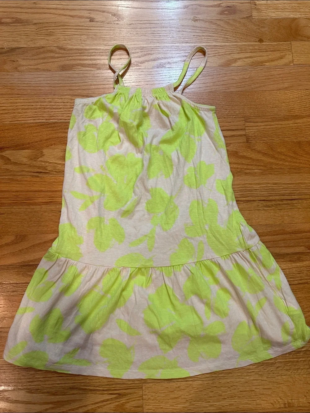 GAP Neon Yellow Floral Sundress - Spaghetti Strap Size M